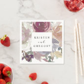 Indigo Blush Nostalgische Bloemen Monogram Bruilof Servet (Insitu)