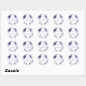 Indigo Boho Floral Lijst bruiloft Ronde Sticker (Vel)