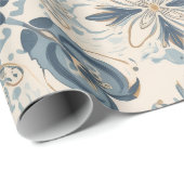 Indigo Boho Floral Mandalas  Cadeaupapier (Rol Hoek)