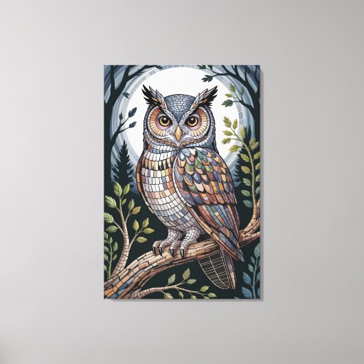 Indigo bosmozaïekuil canvas afdruk (Voorkant)