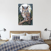 Indigo bosmozaïekuil canvas afdruk (Insitu (Slaapkamer))