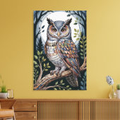 Indigo bosmozaïekuil canvas afdruk (Insitu (Woonkamer))