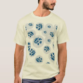 Indigo Botanical Bubbles Pattern T-shirt (Voorkant)