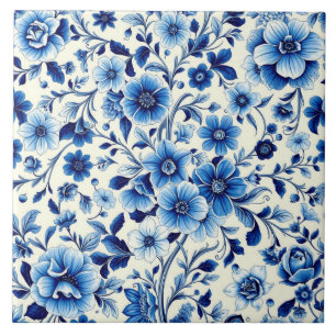indigo botanische tegels tegeltje