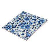 indigo botanische tegels tegeltje (Zijkant)