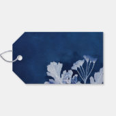 Indigo Botanische Waterverf bruiloft Cadeaulabel (Achterkant Horizontaal)