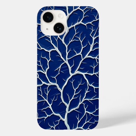 Indigo Branch Pattern iPhone Case Style (Achterkant)