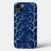 Indigo Branch Texture iPhone Case Design (Achterkant)