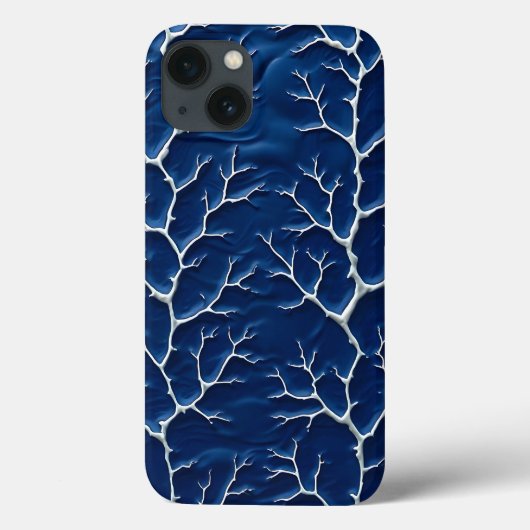 Indigo Branch Texture iPhone Case Design (Achterkant)