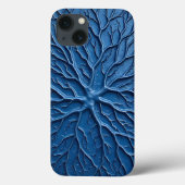 Indigo Branch Texture iPhone Case Protective Art (Achterkant)
