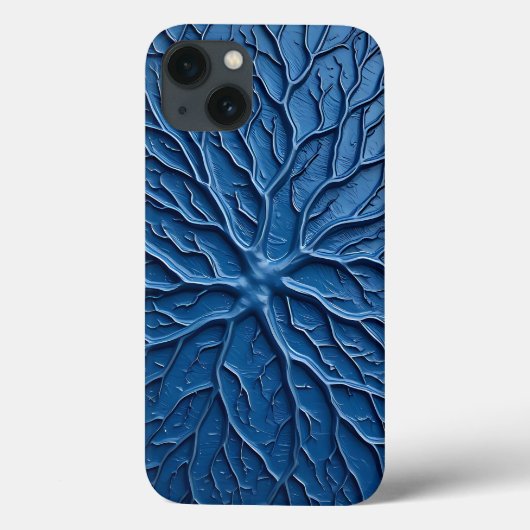Indigo Branch Textuur iPhone Hoesje Beschermend Ku (Achterkant)