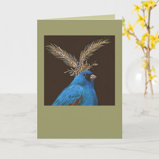 indigo bundelt met weide pet card kaart (Gele Bloem)