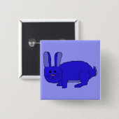 Indigo Bunny pin Vierkante Button 5,1 Cm (Voorkant /achterkant)