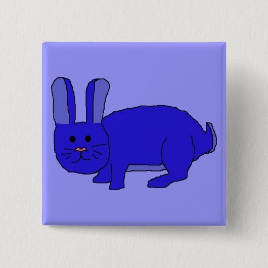 Indigo Bunny pin Vierkante Button 5,1 Cm (Voorkant)