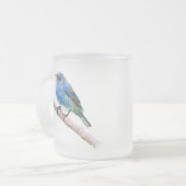 Indigo Bunting Afbeelding Matglas Koffiemok (Voorkant links)