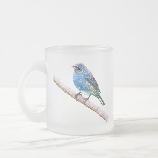 Indigo Bunting Afbeelding Matglas Koffiemok (Links)
