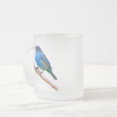 Indigo Bunting Afbeelding (versie 2) Matglas Koffiemok (Voorkant links)