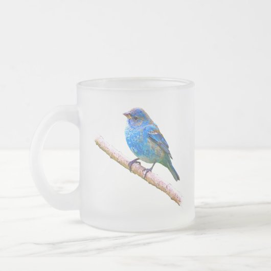 Indigo Bunting Afbeelding (versie 2) Matglas Koffiemok (Links)