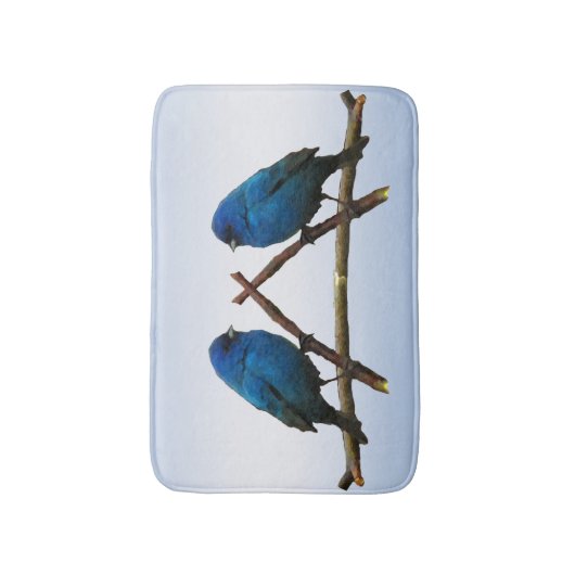 Indigo Bunting Birds Bath Mats Badmat (Voorkant Verticaal)