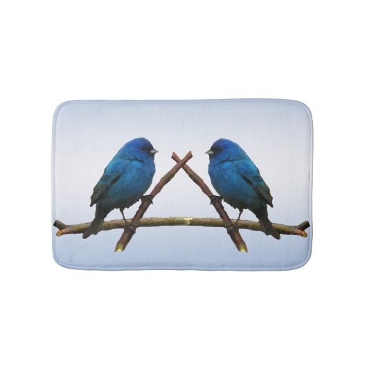 Indigo Bunting Birds Bath Mats Badmat (Voorkant)