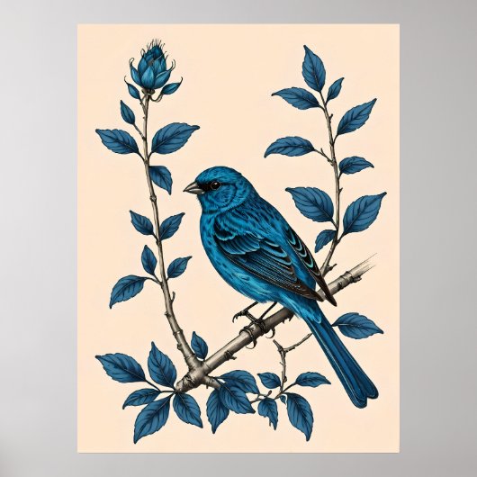 Indigo Bunting Bliss - Een lied van kleuren Poster (Voorkant)