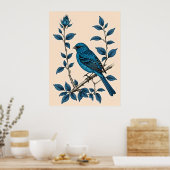 Indigo Bunting Bliss - Een lied van kleuren Poster (Keuken)