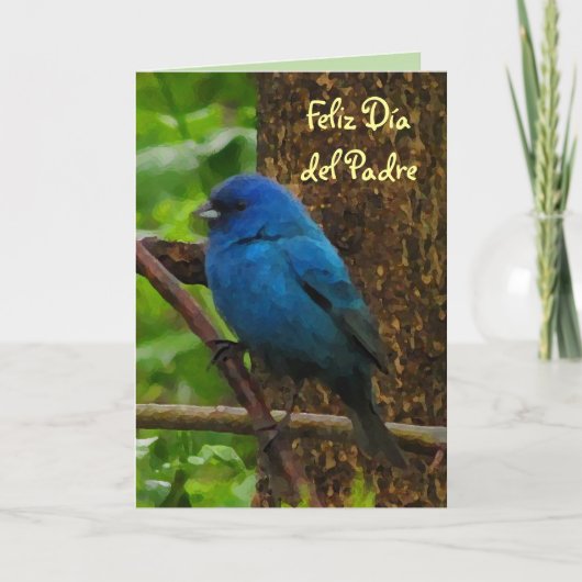 Indigo Bunting Día del Padre Kaart (Voorkant)