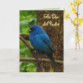 Indigo Bunting Día del Padre Kaart (Gele Bloem)
