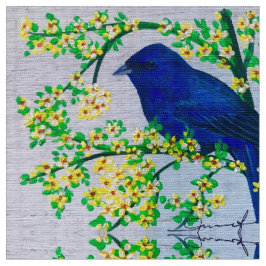 Indigo Bunting Fabric Stof