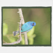 Indigo Bunting Fleece Deken (Voorkant (Horizontaal))