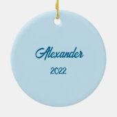 Indigo Bunting in de Snowflakes Keramisch Ornament (Achterkant)