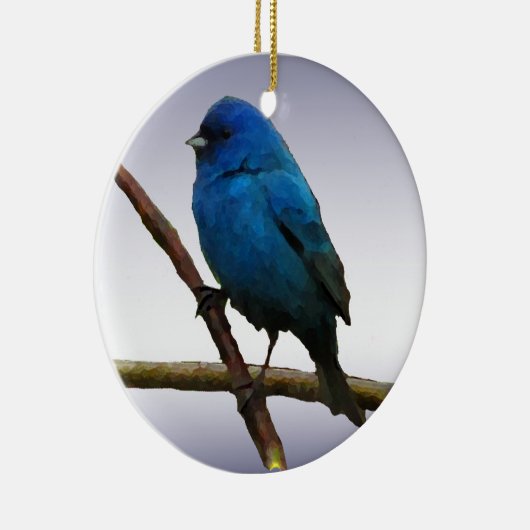 Indigo Bunting Keramisch Ornament (Rechts)