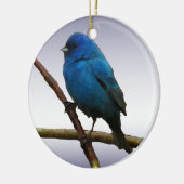 Indigo Bunting Keramisch Ornament (Links)