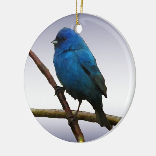 Indigo Bunting Keramisch Ornament (Links)