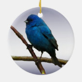 Indigo Bunting Keramisch Ornament (Achterkant)