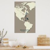 Indigo Bunting Migration Map – Minimalistische Vin Poster (Keuken)