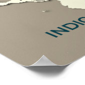 Indigo Bunting Migration Map – Minimalistische Vin Poster (Hoek)