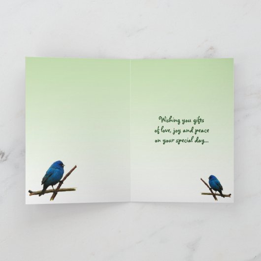 Indigo Bunting Moederdag Kaart (Binnen)