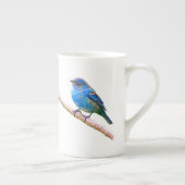 Indigo Bunting op het Ontwerp van de Tak Porselein Kop (Rechts)