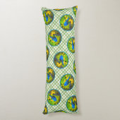 Indigo Bunting op schutting Schilderen Originele V Lichaamskussen (Achterkant (Verticaal))