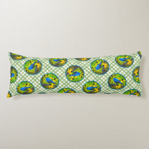 Indigo Bunting op schutting Schilderen Originele V Lichaamskussen