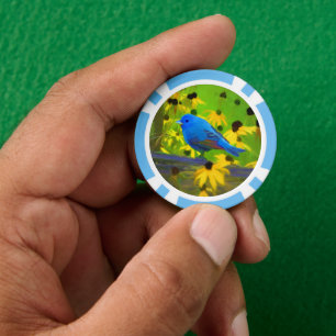 Indigo Bunting Painting - Originele Wild Bird Art Poker Chips