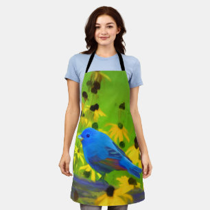 Indigo Bunting Painting - Originele Wild Bird Art Schort