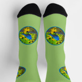 Indigo Bunting Painting - Originele Wild Bird Art Sokken (Top)