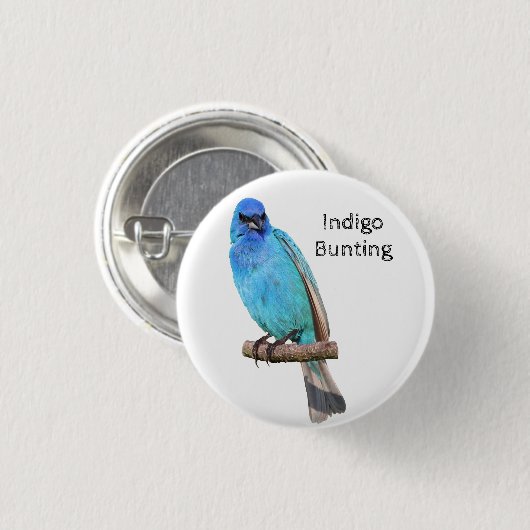 Indigo Bunting Ronde Button 3,2 Cm (Voorkant /achterkant)