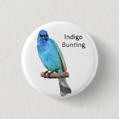 Indigo Bunting Ronde Button 3,2 Cm (Voorkant)