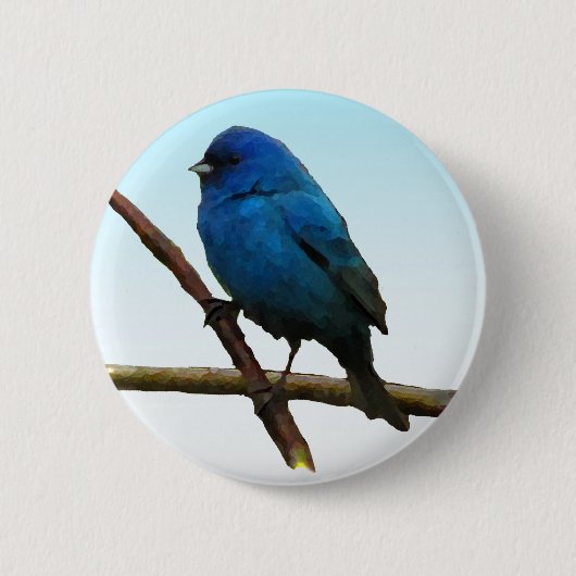 Indigo Bunting Ronde Button 5,7 Cm (Voorkant)