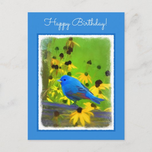 Indigo Bunting Schilderen - Oorspronkelijke vogelk Briefkaart (Voorkant)