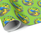 Indigo Bunting Schilderen - Oorspronkelijke vogelk Cadeaupapier (Rol Hoek)