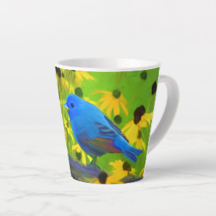 Indigo Bunting Schilderen - Oorspronkelijke vogelk Latte Mok